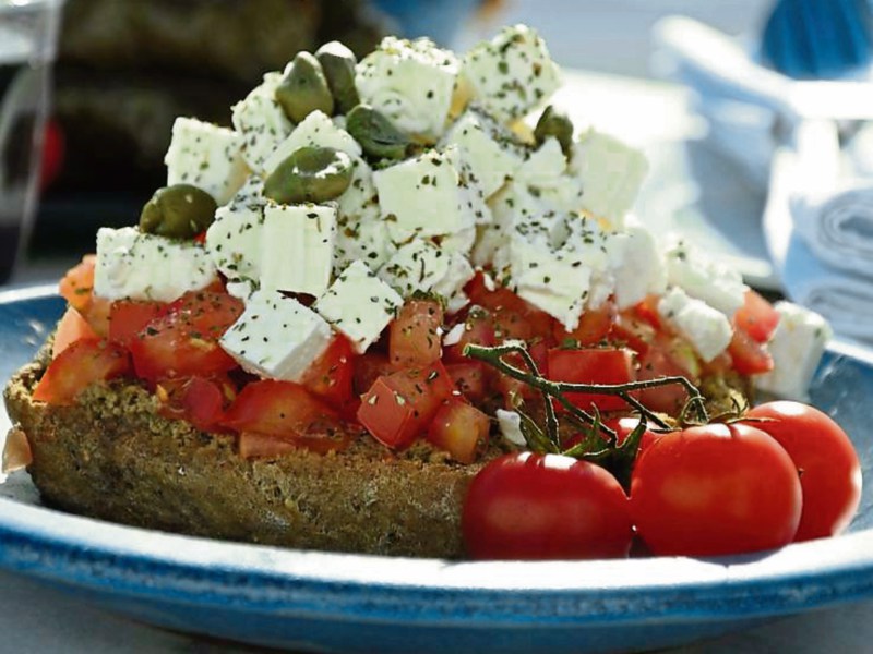 Feta cheese is a traditional Greek curd cheese, made from sheep or goats’ milk