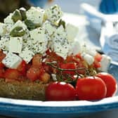 Feta cheese is a traditional Greek curd cheese, made from sheep or goats’ milk