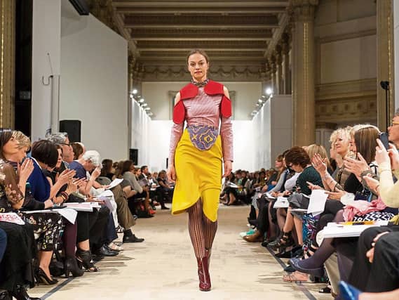 A model showcases one of the designs at last year’s LSAD Graduate Fashion Show Picture: Alan Place