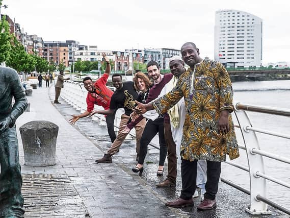 Raymond Muwaniri, Christine Meehan, David Idioh, Kevin Landers, Salah Hussein and Jules Oliver Djiopang launch Beyond Africa Picture: Keith Wiseman