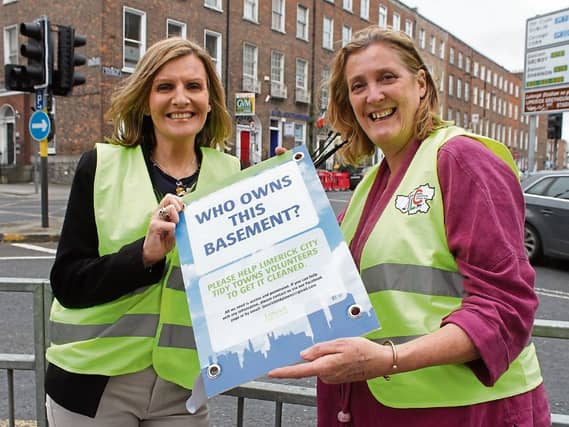 Helen O’Donnell and Maura O’Neill, Limerick Tidy Towns have declared war on the owners of littered basements Picture: Michael Cowhey