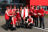 Troy (Ben O' Rahilly) and Gabriella( Linda Kelly) surrounded by the wild cat team ready for show night