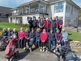 Ballykisteen GC lady captain Mary Butler pictured with club members at her Celebratory Away Day at Dundrum, Co Tipperary Golf Club