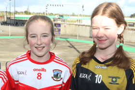 Emma Reale, Kelly Breen and Alexandra Donoghue/Cobett, taking part in the Ladies Football at the Puc Fada at the Con and Annie Kirby Semi Finals | PICTURE: Brendan Gleeson
