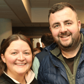 Sarah Buckley and  Packie Healy attending  the Con and Annie Kirby Memorial Round 2 2024 at Limerick Greyhound Stadium | PICTURE: Brendan Gleeson