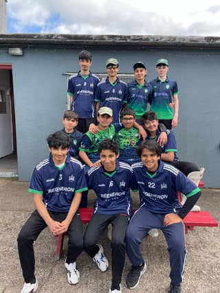 Limerick U15 XI vs Cork Harlequins: (Back row, l-r) Muhammed Aziz, Abubakar Aziz, Arham Ullah, Robert McCutcheon. (Middle row, l-r) Behroz Khan, Yousaf Ramay, Ghufran Chaudhry (Capt.), Riyan Shah (wk)