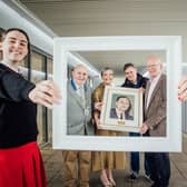 Gaelcholáiste Luimnigh students Eimear Foley and Fiadh Nicholas with Cllr Kieran O’Hanlon, chair Limerick and Clare ETB, Bernadette Cullen, CEO, Declan Chambers, artist, Michael O’Dwyer, co-ordinator