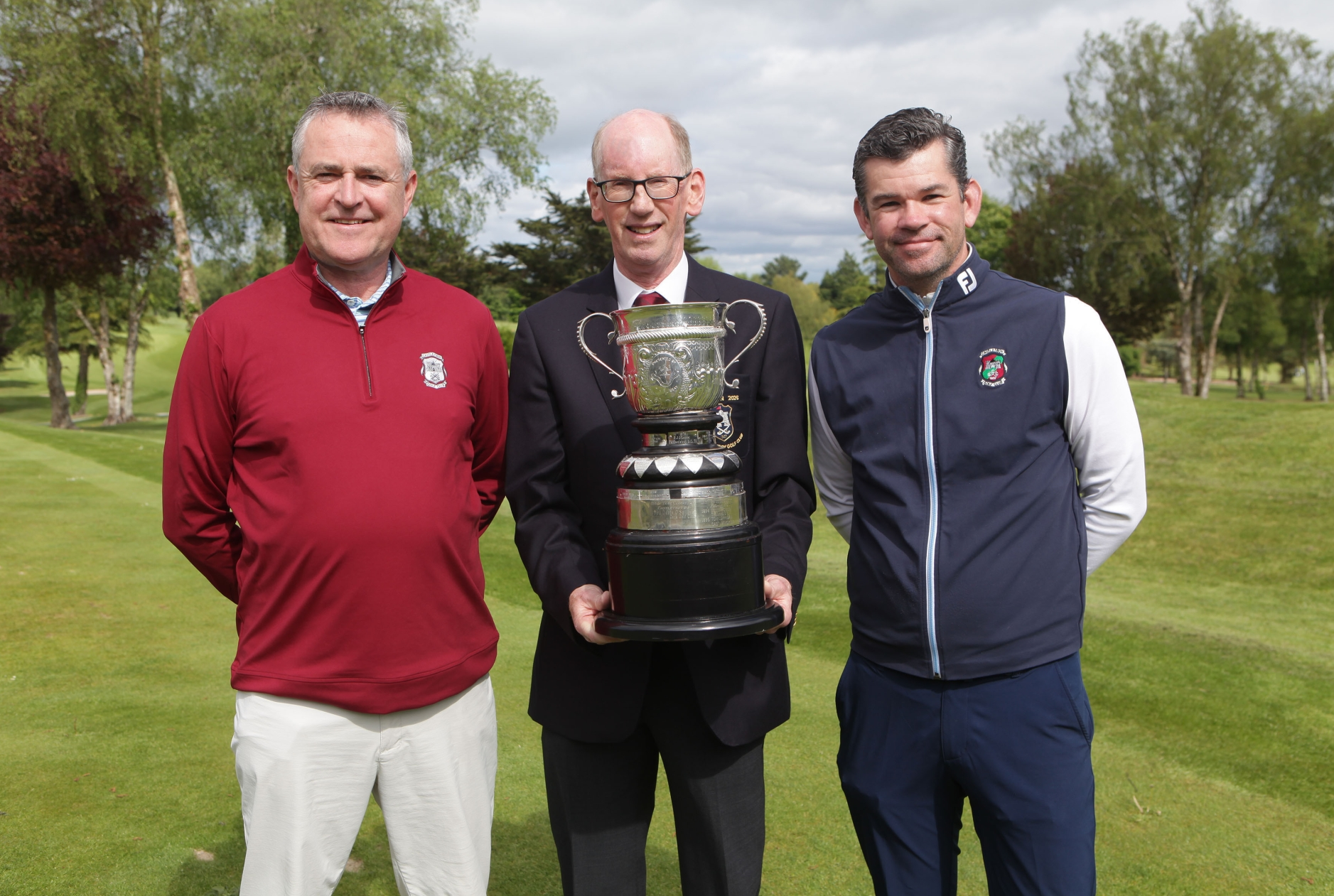 Liam McDonnell, Organising Committee, Mr. Denis O’Leary, 2026 Men’s Club Captain, Castletroy GC, and Gary Howie, PGA Golf Professional, officially launch the 2026 Castletroy Senior Scratch Cup