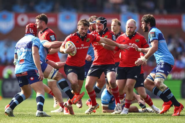 Alex Nankivell of Munster Rugby during the URC quarter-final between Vodacom Bulls and Munster Rugby at Loftus Versfeld Stadium in Pretoria, South Africa