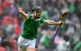 Diarmaid Byrnes of Limerick celebrates after the Munster GAA Senior Hurling Championship final 