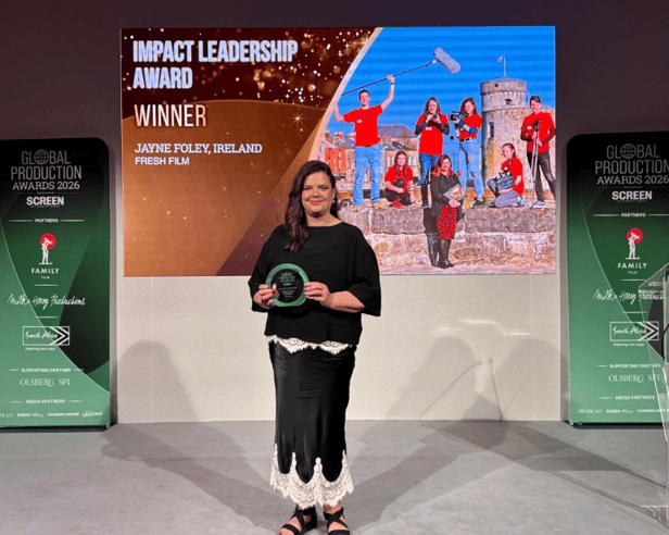 Fresh Film founder Jayne Foley wins award at the 2026 Global Production Awards in Cannes. PICTURE: INSTAGRAM