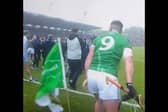 Darragh O'Donovan plants a Limerick flag on the pitch in celebration after epic Munster final win