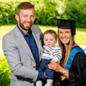 Olympian and Ireland hockey player, Naomi Carroll, pictured with her husband John and son Peadar at University of Limerick's Summer Conferrings  Picture: Arthur Ellis