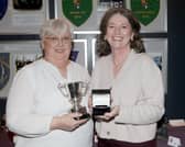 Trish Kennedy, vice captain of the Ladies Club presenting the Vice Captain's Prize to Patricia Novac at a prizegiving event in Limerick Golf Club 