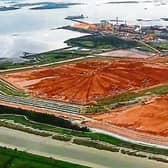 The red mud fields which exist around Aughinish Alumina in West Limerick  