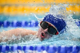  Ian Gilvarry of Munster competes in the 200m freestyle competition at the National Aquatic Centre on the Sport Ireland Campus in Dublin during the 2026 Special Olympics Ireland Summer Games