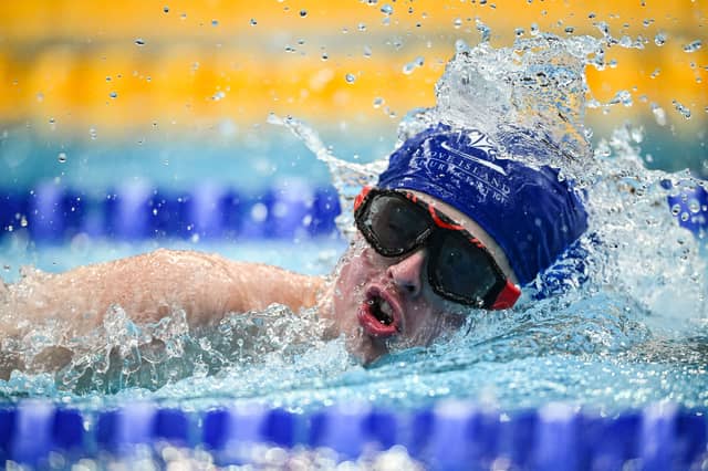 Ian Gilvarry of Munster competes in the 200m freestyle competition at the National Aquatic Centre on the Sport Ireland Campus in Dublin during the 2026 Special Olympics Ireland Summer Games