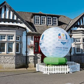 The inflatable Ryder Cup golf balls were introduced after the ceremonial putter was handed over last September, signalling the start of Co Limerick’s period as the tournament’s host  | PICTURE: ADRIAN BUTLER