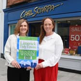 Maura O'Neill, Limerick Tidy Towns presenting the Limerick City Tidy Towns bi-monthly award to Shirley Keane from Carl Scarpa, O'Connell Street
| PICTURE: Adrian Butler
