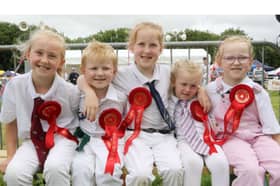 Aoibhínn, Darragh, Shóna, Bláithín and Clara Curtin, Athlacca, enjoying the Charleville Show back in 2023 and winning lots of rosettes!  
