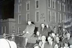 Donogh O'Malley was given a heroes welcome back to Limerick as he arrived on horse-drawn cart back in 1965