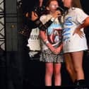 Country pop superstar Shania Twain pictured with two young fans at Thomond Park Picture: Reece Creed TikTok