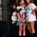 Country pop superstar Shania Twain pictured with two young fans at Thomond Park Picture: Reece Creed TikTok
