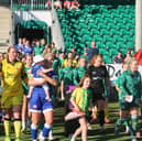 Action from Treaty United's recent friendly clash Hibernian at the Markets Field 