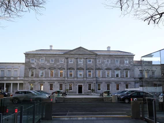 An exterior shot of Leinster House in Dublin