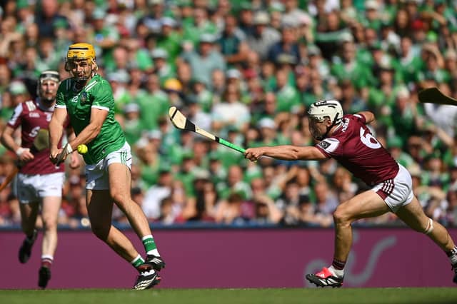 Cathal O'Neill of Limerick scores his side's first goal