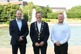 Dr Darren Shannon, Kemmy Business School, University of Limerick; Mayor John Moran; Professor Finbarr Murphy, executive dean, Kemmy Business School, University of Limerick. PICTURE: World Finance Conference