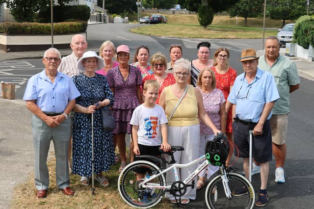 Residents in Ballinacurra Gardens protest about plans for a new bike lane through their estate | PICTURE: Adrian Butler