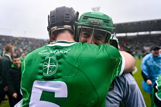 Diarmaid Byrnes, left, and goalkeeper Nickie Quaid are the only two players to play every minute of every All-Ireland final Limerick have played under John Kiely