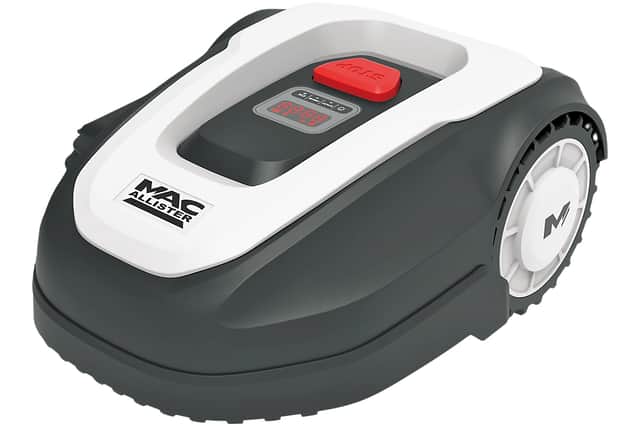 The Mac Allister cordless robotic lawnmower