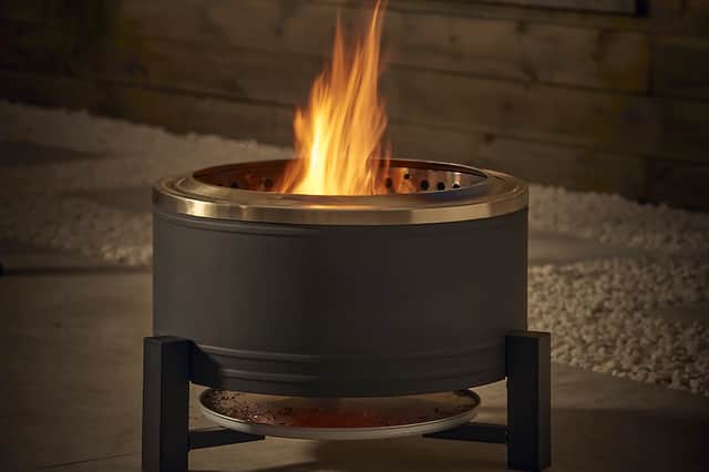 Goodhome Celsian Steel Matt Black Round Firepit