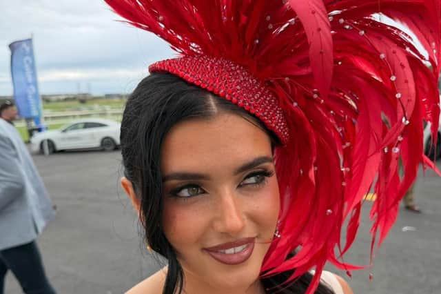 The one of a kind fascinator designed by Maya Grisham and worn by Chloe Koyce at the Galway Races
PICTURE: Galway Races