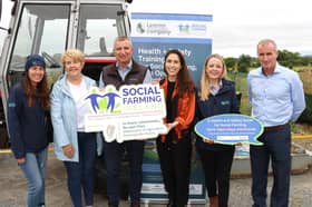 Leanne Higgins, Helen Doherty, Eilís Cooney and Mary Brennan, Social Farming Ireland and Austin Flavin, Waterford Leader Partnership with Minister of State Niall Collins  in Crecora