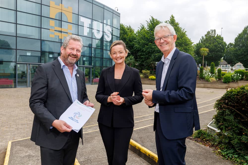 Dr Liam Brown, vice-president of research and development at TUS, Aisling Higgins, Wire project manager and Joe Healy, head of research and innovation at Enterprise Ireland | PICTURE: Arthur Ellis