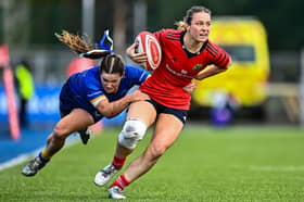 Alana McInerney of Munster and UL Bohemian in action against Maggie Boylan of Leinster during the Vodafone Women's Interprovincial Championship final match between Leinster and Munster last year