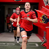 Munster captain Maeve Óg O'Leary leads her side out before the Vodafone Women's Interprovincial Championship Round 1 match between Munster and Leinster at Virgin Media Park in Cork