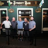 John Quinlan, Niall O’Dowd, Noel O’Dea, Tom Jones and Liam Carroll, all shareholders, attending a party celebrating the first year in business of The Street Bar  