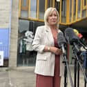 Michelle O’Neill speaks to journalists