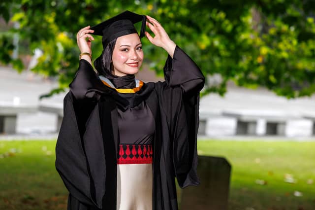 Palestinian student Raghad Altaee graduated from University of Limerick with a Bachelor of Arts in Public Administration and English through UL's University of Sanctuary Scholarship