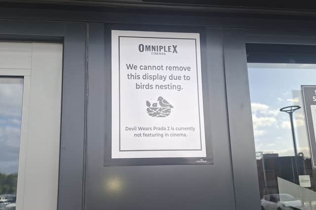 Eagle-eyed cinema goer Anthony O'Brien captured this sign