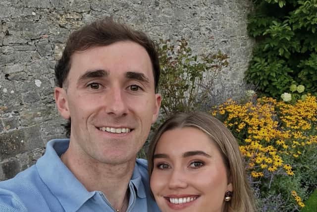 Barry and Hope announcing their engagement