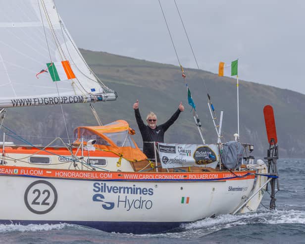 Pat Lawless leaving Dingle to sail on Silvermines Hydro to Les Sables-d'Olonne to prepare for the start of the Golden Globe Race on September 6. 