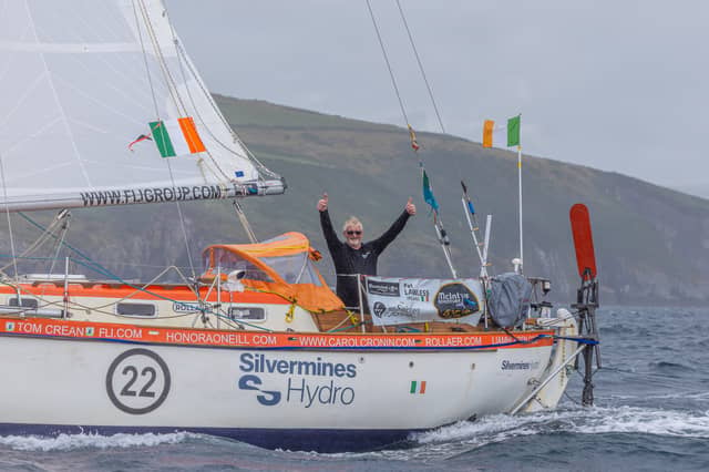 Pat Lawless leaving Dingle to sail on Silvermines Hydro to Les Sables-d'Olonne to prepare for the start of the Golden Globe Race on September 6.
