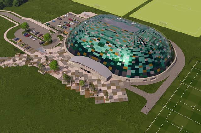 An aerial render of the planned arena at Coonagh on the city's northside
