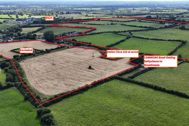 The land at Coolyhenan, Drombanna enjoys extensive road frontage
