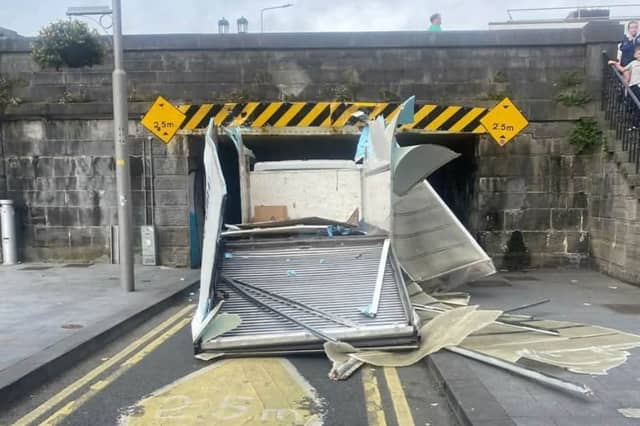 The lorry collided with Sarsfield Bridge in Limerick city